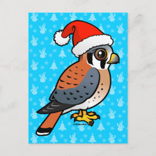 Cartão Postal De Festividades Papais noeis do Kestrel Americano