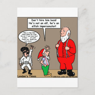Cartão Postal De Festividades Papais noeis e Elves Impersonator Dons e Camisetas