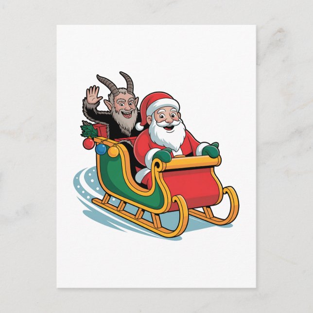 Cartão Postal De Festividades Papais noeis e Natal escuro Mau de Krampus Natal N (Frente)