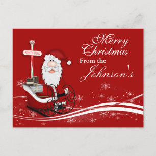 Cartão Postal De Festividades Papais noeis e seu Cartão de Saudação de Natal