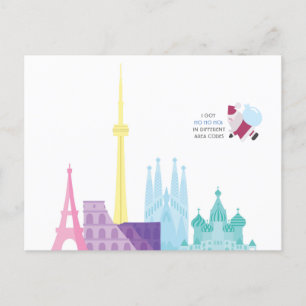 Cartão Postal De Festividades Papais noeis Engraçados Cartão de Viagem de Natal 