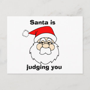 Cartão Postal De Festividades Papais noeis está te julgando