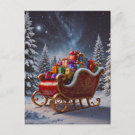 Cartão Postal De Festividades Papais noeis estão vindo da cidade