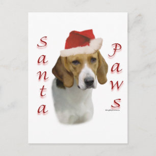 Cartão Postal De Festividades Papais noeis Foxhound americanos Paws