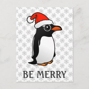 Cartão Postal De Festividades Papais noeis Gentoo Penguin