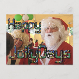 Cartão Postal De Festividades Papais noeis hohoho Happy Jollydays