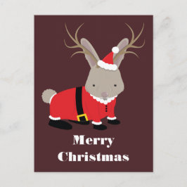 Cartão Postal De Festividades Papais noeis Jackalope Natal