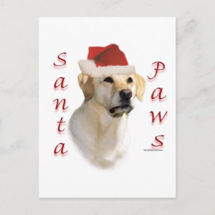 Cartão Postal De Festividades Papais noeis Labrador Retriever (amarelo)
