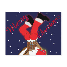 Papais noeis malucos presos no cartão de Posto da 