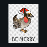 Cartão Postal De Festividades Papais noeis Menores Prairie-Chicken<br><div class="desc">Prepare-se para os feriados com nossa sesser...  Prairie-Chicken...  toda vestida para o Natal,  com um chapéu querido de Papai Noel! Você pode personalizar este presente! Mova o grupo ao redor,  mude a cor ou o estilo do plano de fundo,  adicione texto ou imagens — faça dele seu!</div>