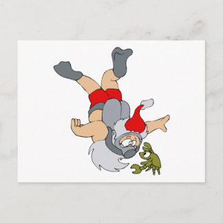 Cartão Postal De Festividades Papais noeis mergulho