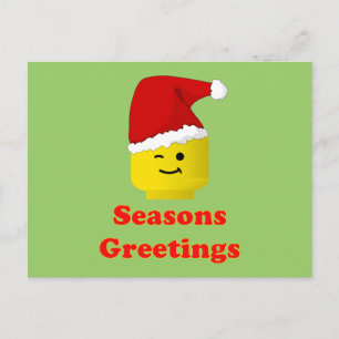 Cartão Postal De Festividades Papais noeis Minifig Seasons Saudações