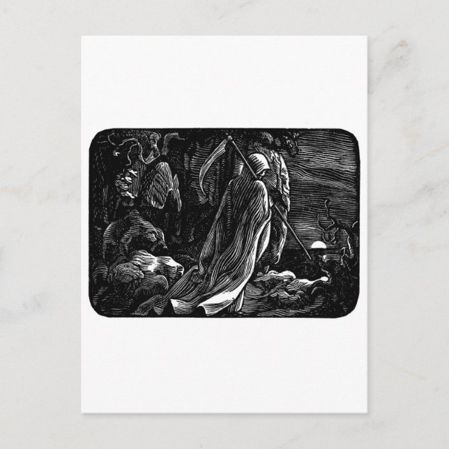 Cartão Postal De Festividades Papais noeis Muerte (mexicano Grim Reaper) (Frente)