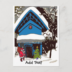 Cartão Postal De Festividades Papais noeis No Natal Do Chalet, Editar Cartão De 