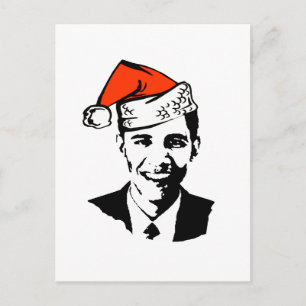 Cartão Postal De Festividades Papais noeis Obama Gear