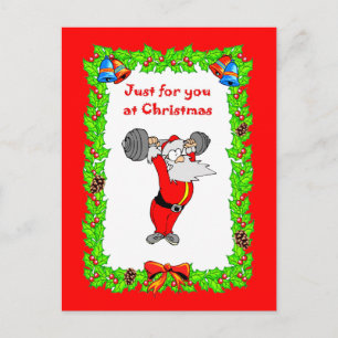 Cartão Postal De Festividades Papais noeis obtendo ajustado