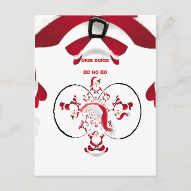 Cartão Postal De Festividades Papais noeis Oki Dokie! (Frente)