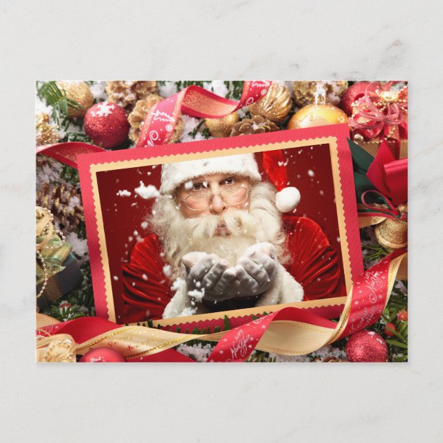 Cartão Postal De Festividades Papais noeis ou cartão de Natal personalizado FOTO (Frente)