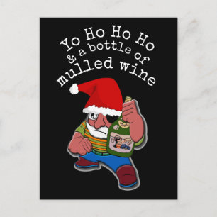 Cartão Postal De Festividades Papais noeis piratas