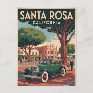 Cartão Postal De Festividades Papais noeis Rosa California