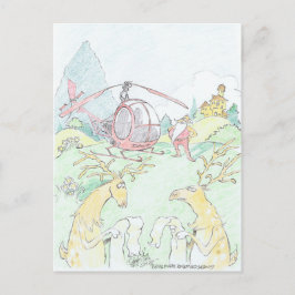 Cartão Postal De Festividades Papais noeis Rudolf.