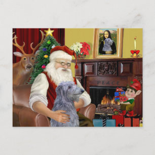 Cartão Postal De Festividades Papais noeis Scottsh Deerhound