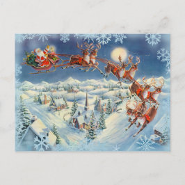Cartão Postal De Festividades PAPAIS NOEIS, SLEIGH & REINDEER por SHARON SHARPE