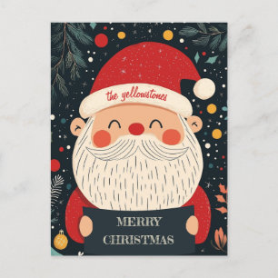 Cartão Postal De Festividades Papais noeis sorridentes bonitos com uma mensagem 