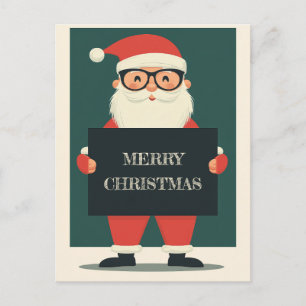 Cartão Postal De Festividades Papais noeis sorridentes bonitos com uma mensagem 