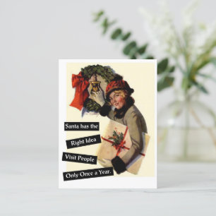 Cartão Postal De Festividades Papais noeis tem a ideia certa...