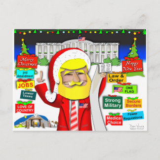 Cartão Postal De Festividades Papais noeis Trump Ho Ho Ho