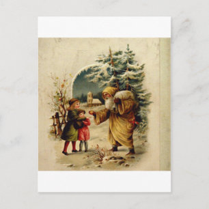 Cartão Postal De Festividades Papais noeis vitorianos