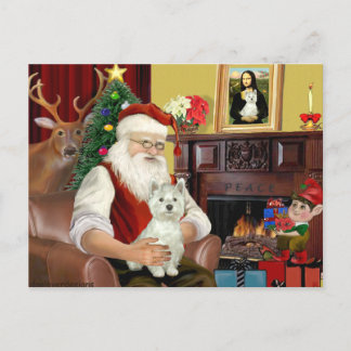 Cartão Postal De Festividades Papais noeis West Highland Terrier 8 - Papais noei