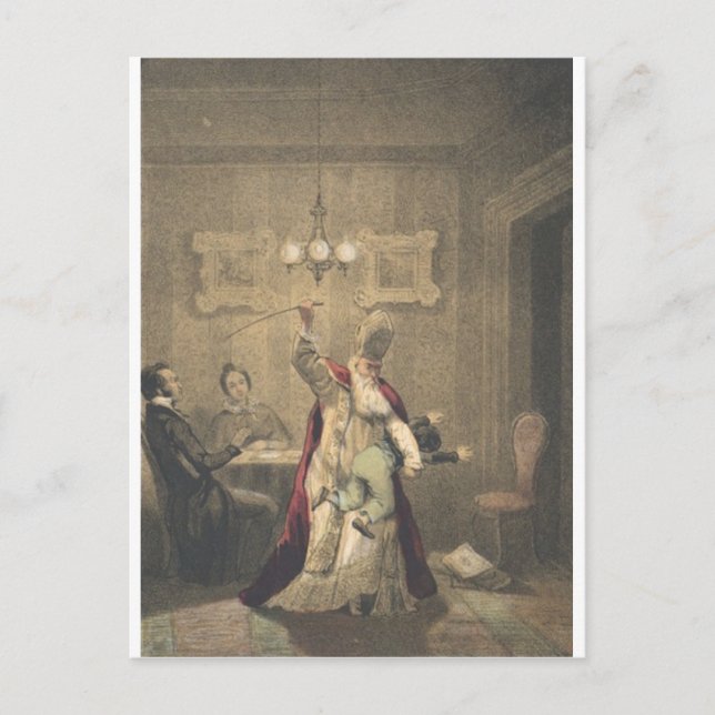 Cartão Postal De Festividades Papais noeis zangados (Frente)