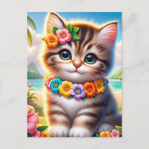 Cartão Postal De Festividades Papel de Carteira de Halloween de Gato Negro Spook