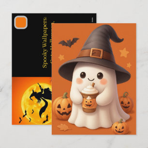 Cartão Postal De Festividades Papel de Parede Assustador para iPhone: Cute Hallo
