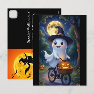 Cartão Postal De Festividades Papel de Parede Assustador para iPhone: Cute Hallo