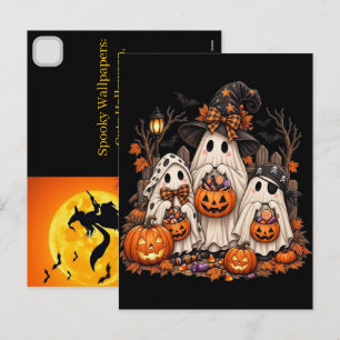 Cartão Postal De Festividades Papel de Parede Assustador para iPhone: Cute Hallo