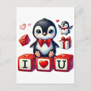 Cartão Postal De Festividades Papel de parede engraçado do Pingouin no Dia dos N