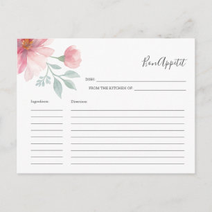 Cartão Postal De Festividades Para as flores cor-de-água cor-de-rosa da placa de