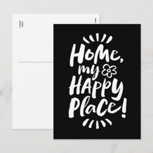 Cartão Postal De Festividades Para casa, meu Lugar Feliz! Cozy Homebody - Preto