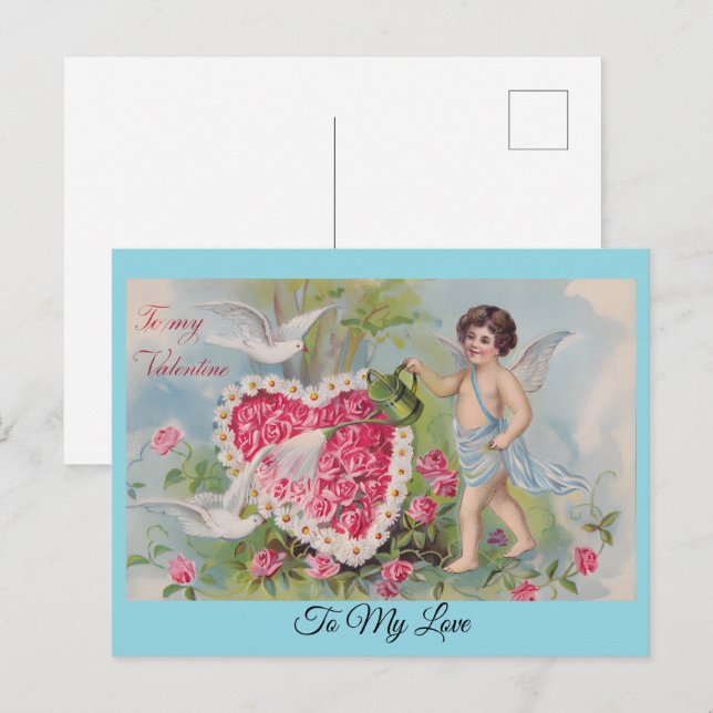 Cartão Postal De Festividades Para o Meu Valentim Personalizado (Frente/Verso)