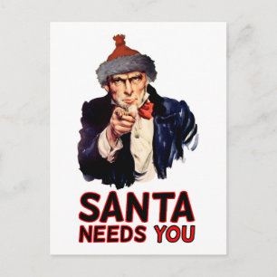 Cartão Postal De Festividades Para um EUA militar, Feliz Natal: Papais noeis Eng