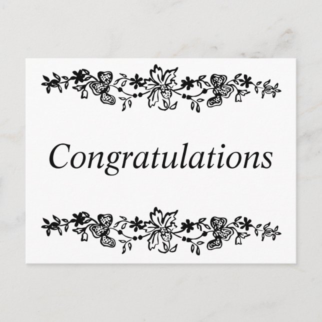 Cartão Postal De Festividades Parabéns (Frente)