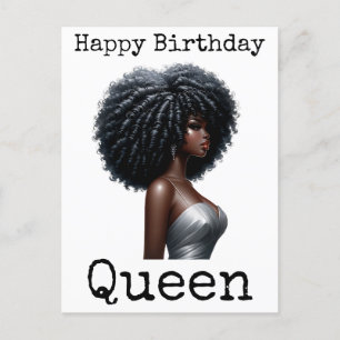 Cartão Postal De Festividades Parabéns Sista Melanin Mulher Negra Sis
