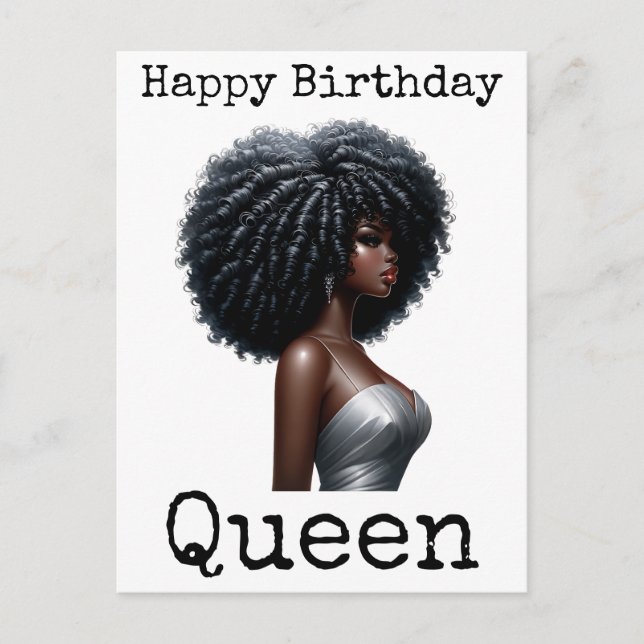 Cartão Postal De Festividades Parabéns Sista Melanin Mulher Negra Sis (Frente)