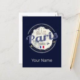 Cartão Postal De Festividades Paris Capital França Torre Eiffel Vintage Souvenir