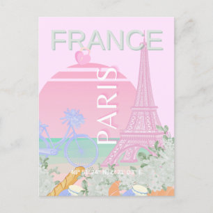 Cartão Postal De Festividades Paris, França, Viagem, Arte, Papoila, Pastel, Rosa
