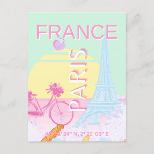Cartão Postal De Festividades Paris, França, Viagem, Arte, Pré-Disquete, Pastel,