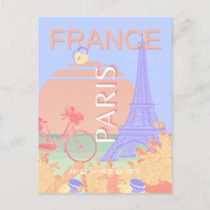 Cartão Postal De Festividades Paris, França, Viagem, Arte, Pré-Disquete, Pastel,